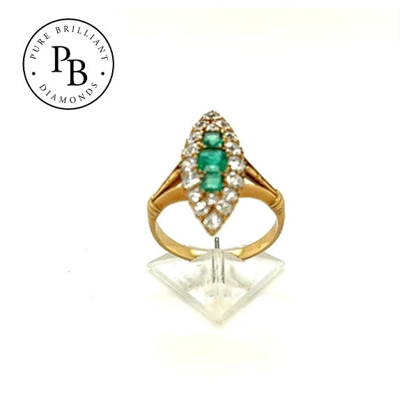 Art Deco Emerald and Diamond Ring